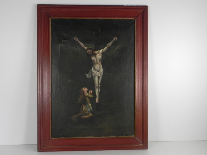 oud olieverfschilderij op doek "christus "