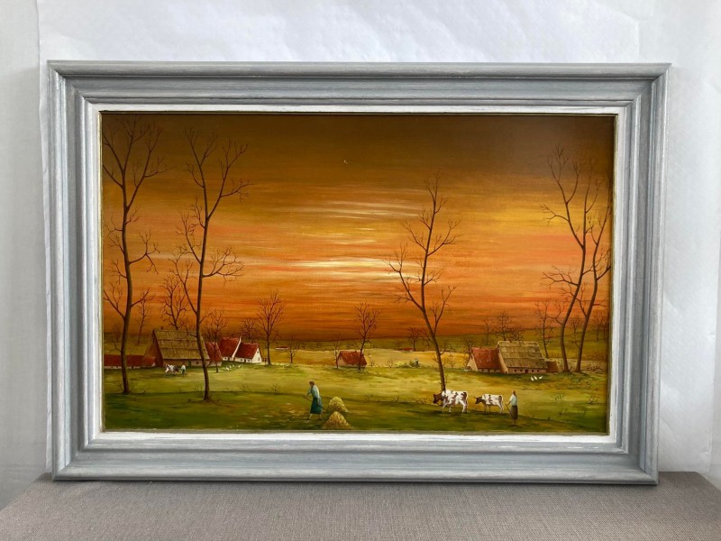 Schilderij van een landschap: G. Dieperinck
