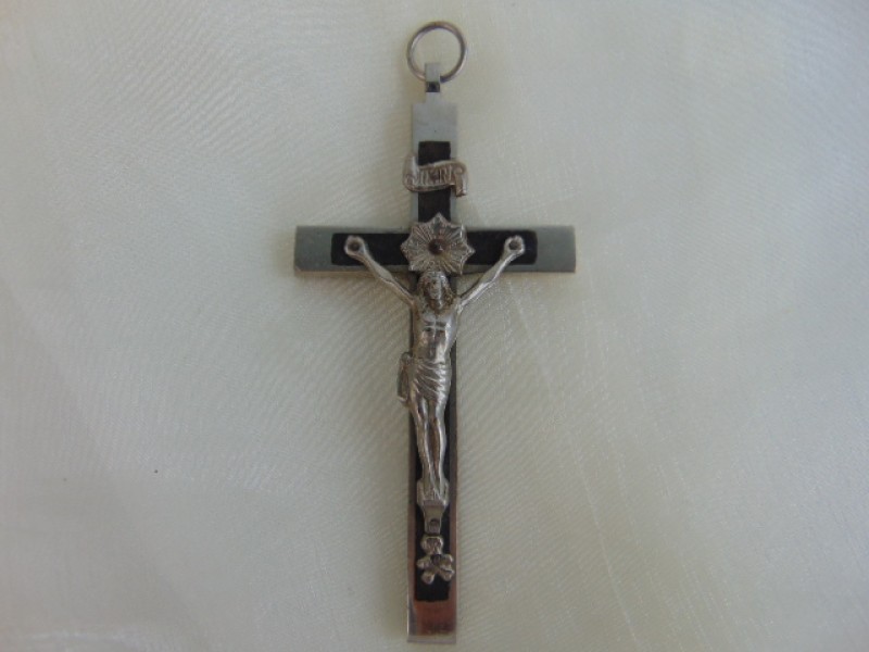 Hanger: Zilverkleurige Hanger Jezus Kruis