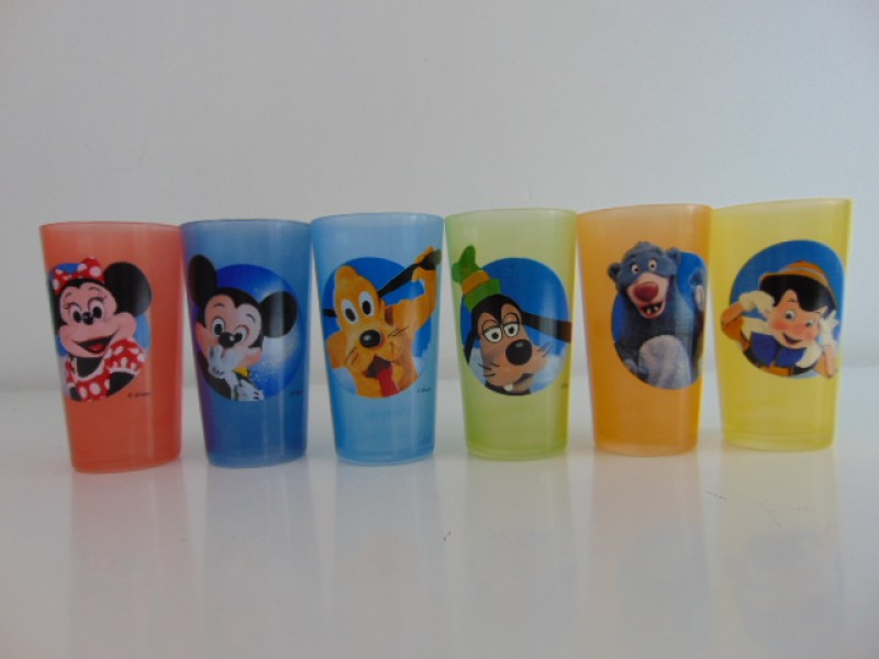 6 Gekleurde Disney Glazen (Esso)