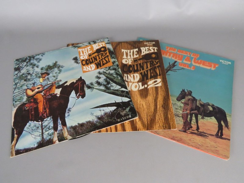 3 vinyl albums: The Best of Country and Western vol. 1, 2 en 3.