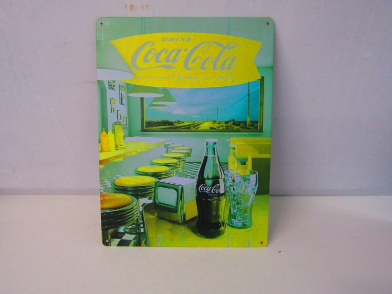 Blikken Reclamebord Coca-Cola ‘ 1950 Amerikaans Eethuis’