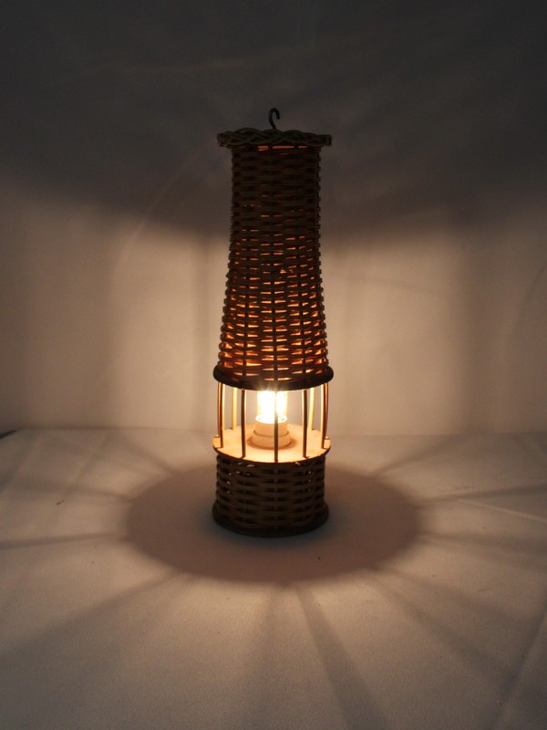 Vintage Rieten Mijnlamp