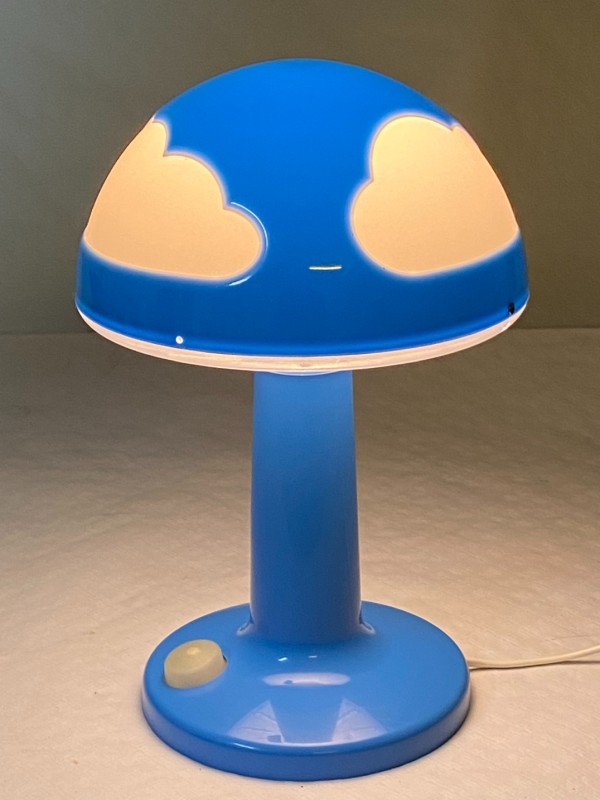 Vintage IKEA Skojig blauwe tafellamp