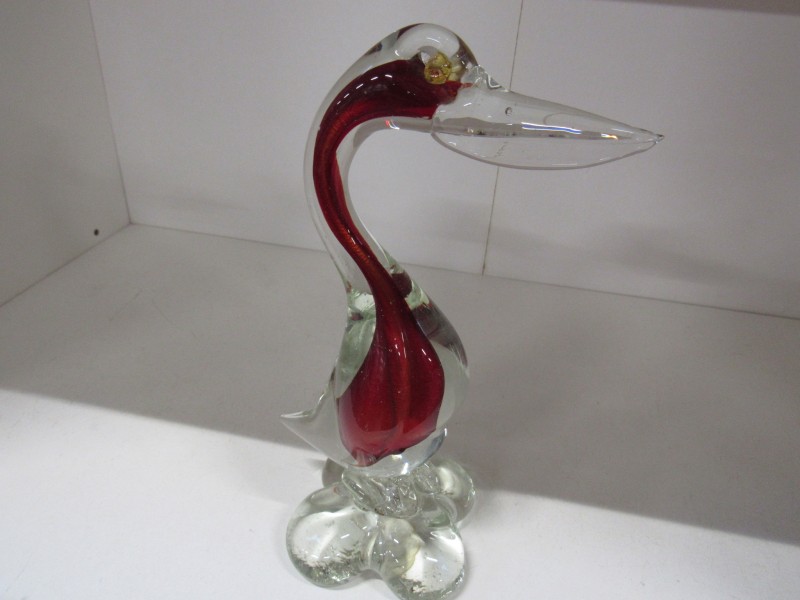 Murano glazen vogel ( rood)