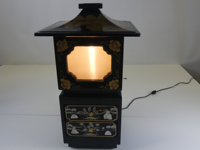 Chinese gelakte Lampion - tafellamp