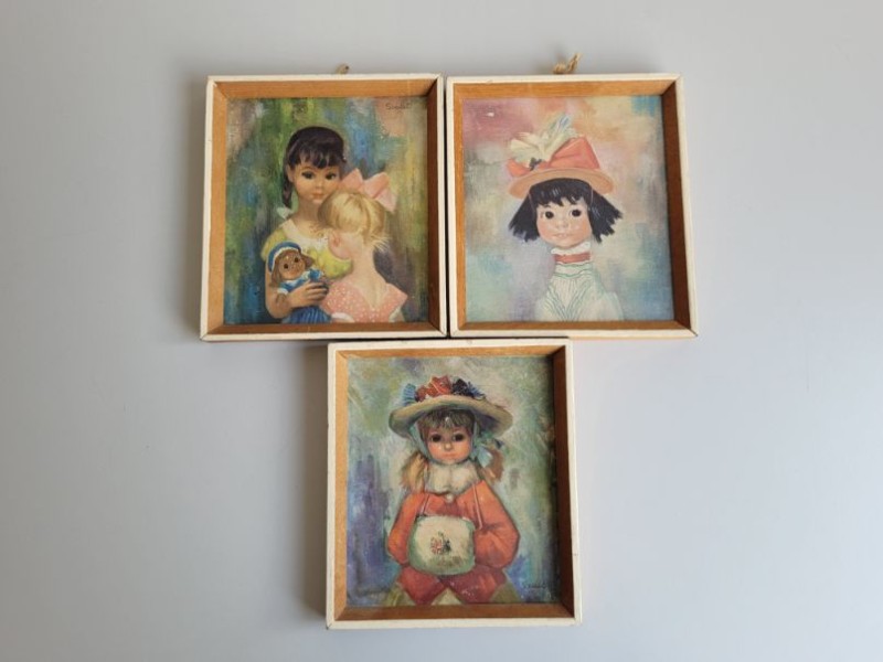 3 miniatuur schilderijtjes van Soulet