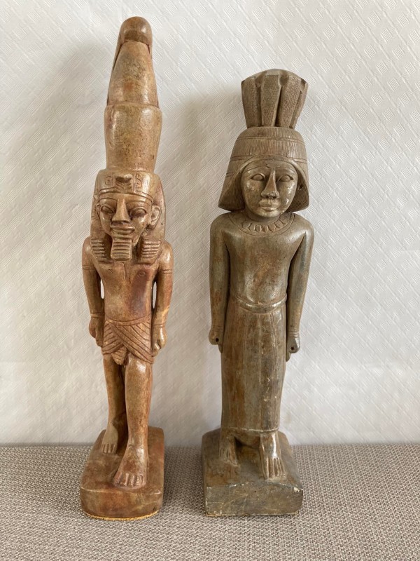 2 stenen Egyptische beelden