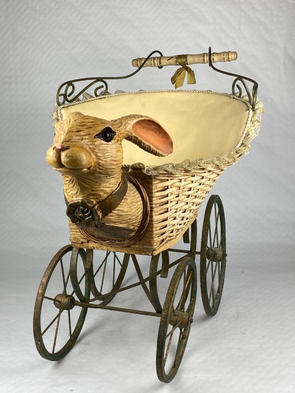 Zeer mooie antieke poppenwagen met konijnenhoofd -  Peter Rabbit - Beatrix Potter