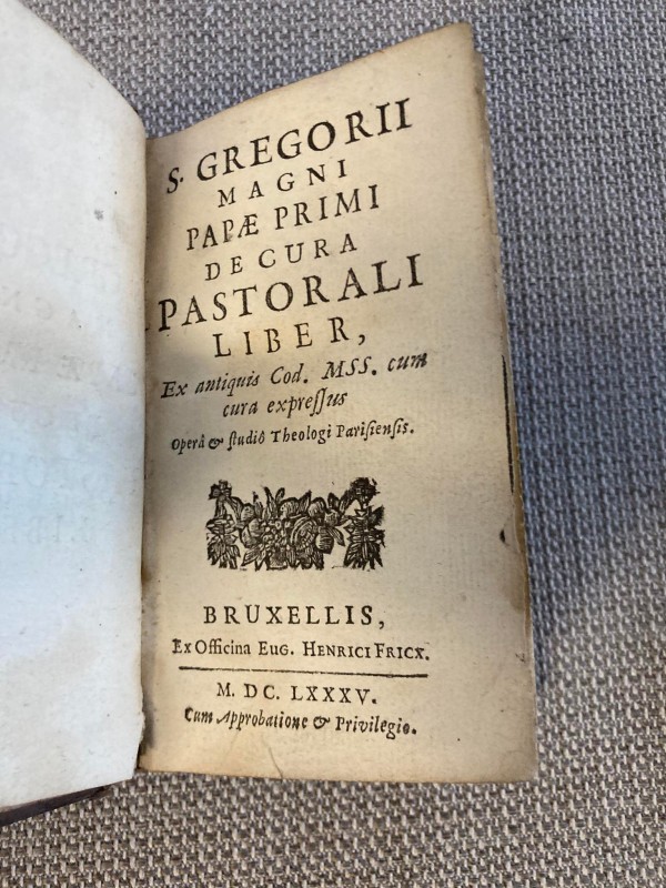 Antiek boek: S. Gregorii Magni Papae Primi de cura pastorali liber