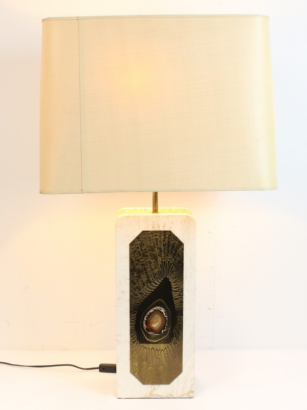 Georges Matthias, Hollywood Regency Marble Lamp
