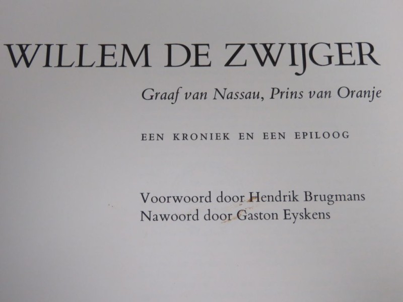 Willem De Zwijger boek