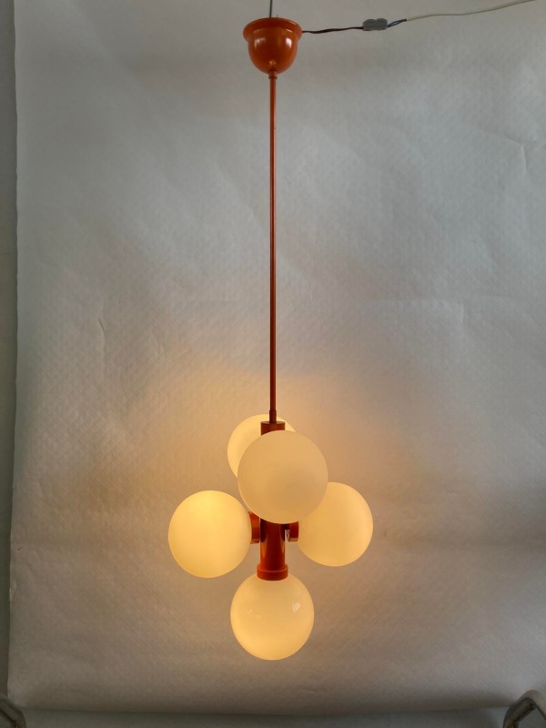 Vintage plafondlamp met 5 lichtpunten