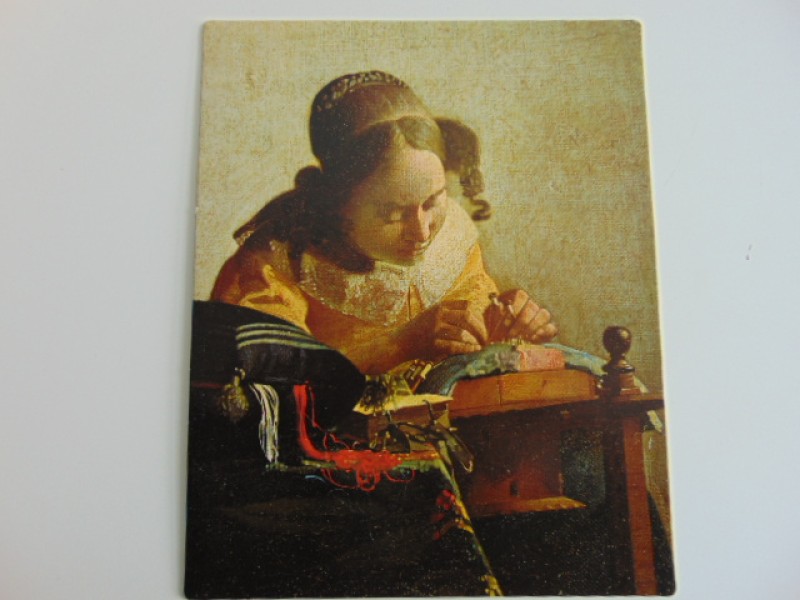 Prent: De Kantwerkster, Jan Vermeer