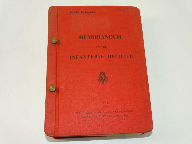 Uniek Boek: Memorandum Van De Infanterie Officier, 1956