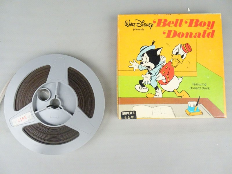 Walt Disney Bell Boy Donald Super 8 black and white film.