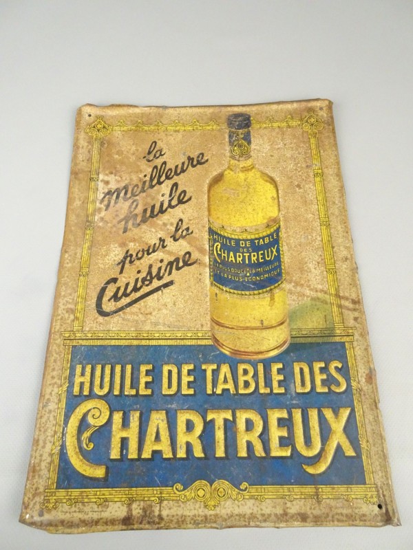 Vintage metalen uithangbord Chartreux.
