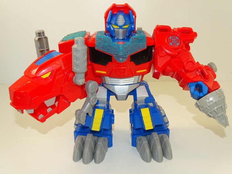 Zeldzame Transformers: Optimus Primal Roar, Rescue Dino, Playskool