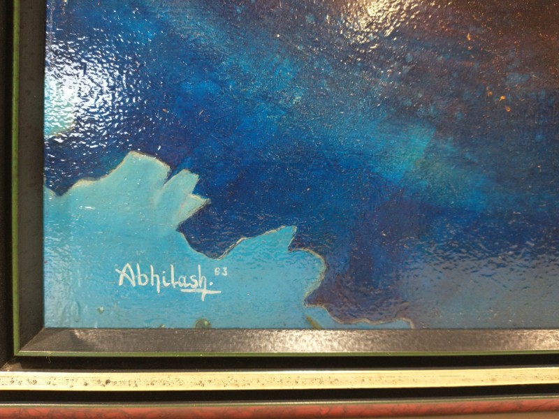 Schilderij, olie op paneel, gesigneerd: Abhilash