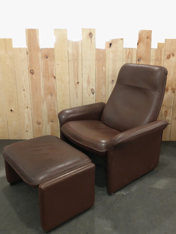 Vintage lederen  'De Sede DS-50'  lounge chair met ottoman