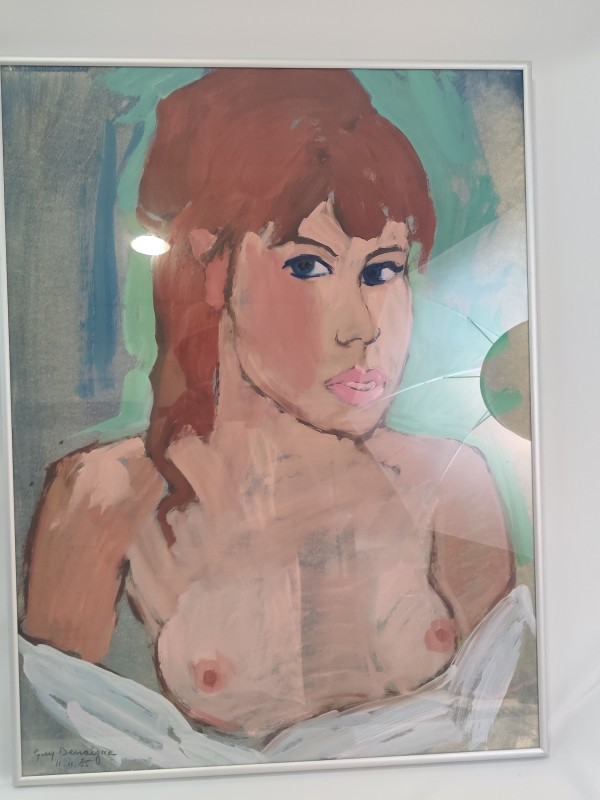 Schilderij, Impressionistisch, Naakte Vrouw, Guy Denaigre, 1985