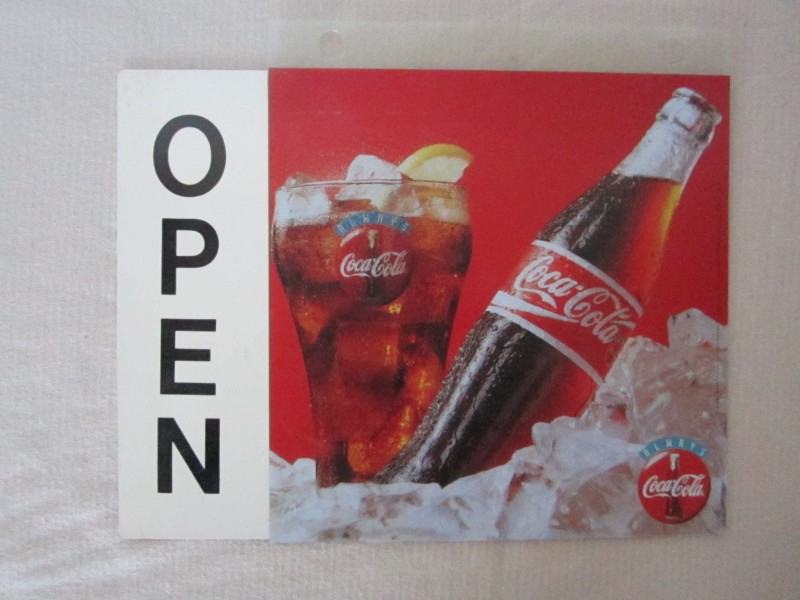 Open-Gesloten bord Coca-Cola