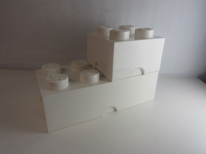 2 Lego Opbergdozen, wit, 2012