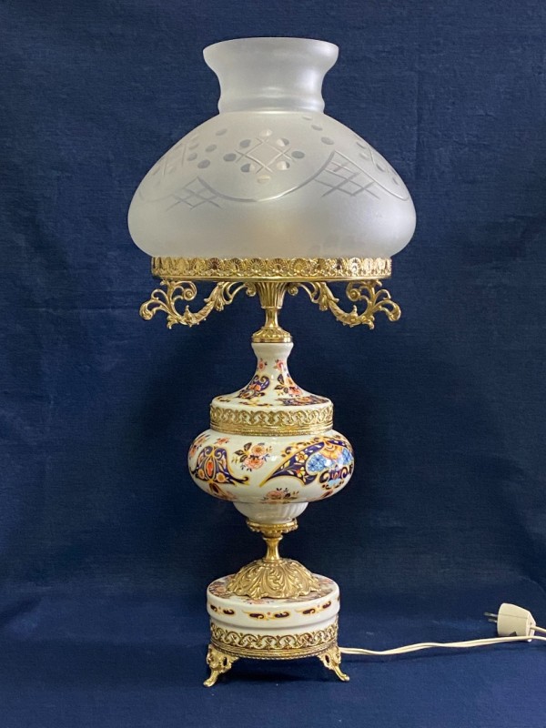 Vintage Italiaanse porseleinen tafellamp (61 cm)