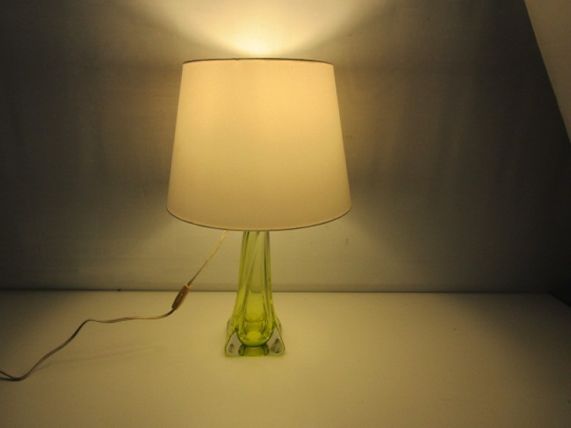 Werkende Retro Tafellamp: Kristallen Voet