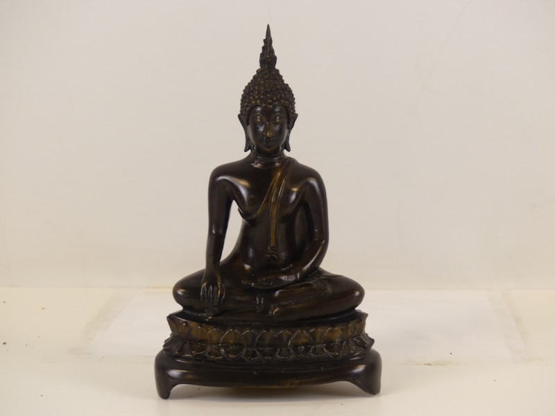 Bronzen boeddha beeld Lotuszit