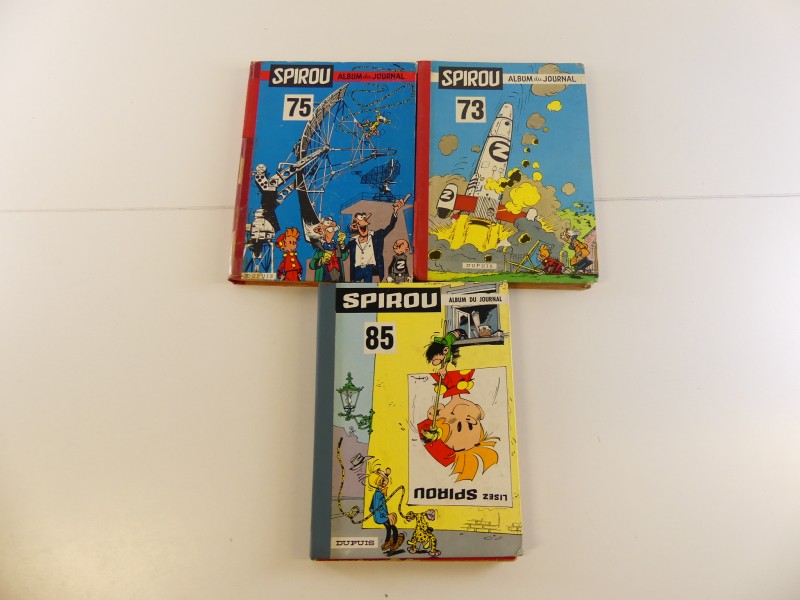 3 verzamelalbums van Spirou "album du journal" 73, 75 en 85 1959 1962