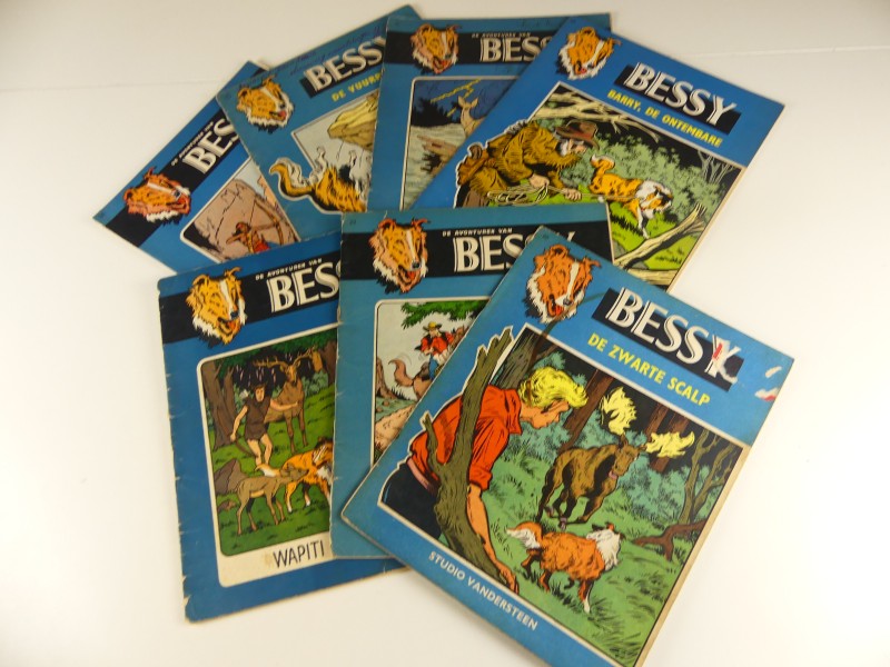Vintage Verschuere/Vandersteen: lot 1 van 8 stripalbums “Bessy” 1955 - 1964