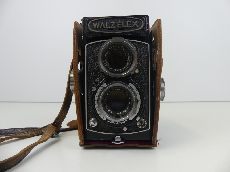 Vintage Walzflex, 2-oog 6x6 camera, 1:3,5 /7,5cm Walzer