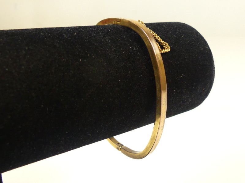 Vintage goudkleurige armband met bergkristal