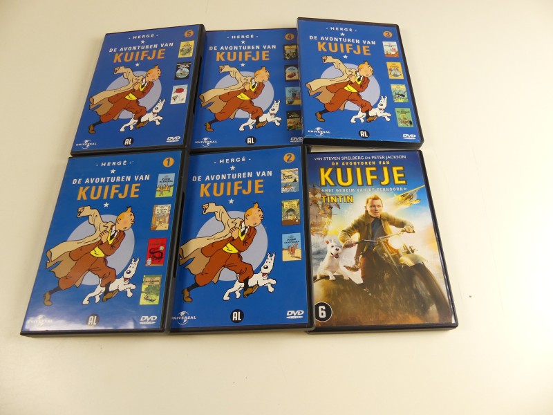 Hergé lot 8 DVD Kuifje-films en 1 boek 2001 - 2011