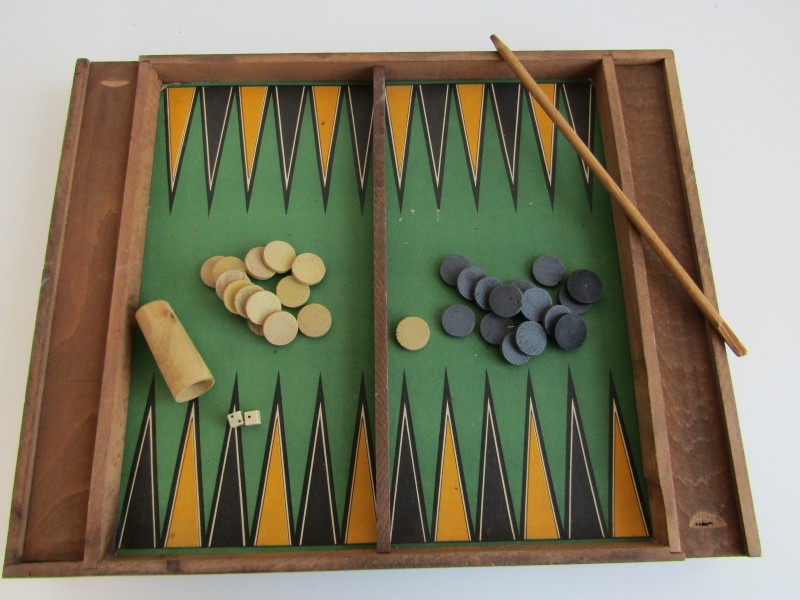 Oud Gezelschapsspel: Backgammon / Ecurie