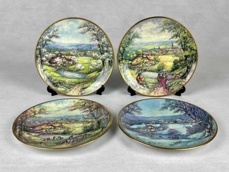 4 vintage borden Gloria fine porcelain Bayreuth Bavaria ‘Four Seasons’
