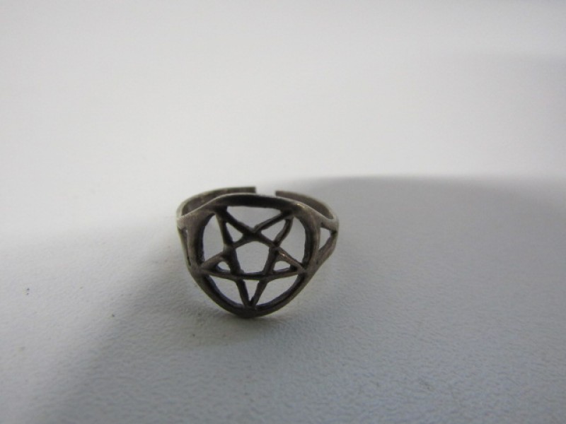 Zilveren Ring, 925, Pentagram