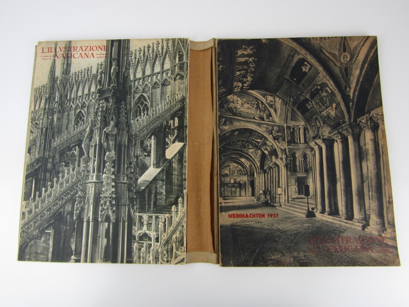 2 Tijdschriften + Map: L' Illustrazone Vaticana, Jaartal 1937