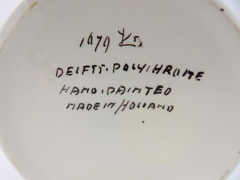 Dekselvaas: Delfts, Polychrome, 30 cm