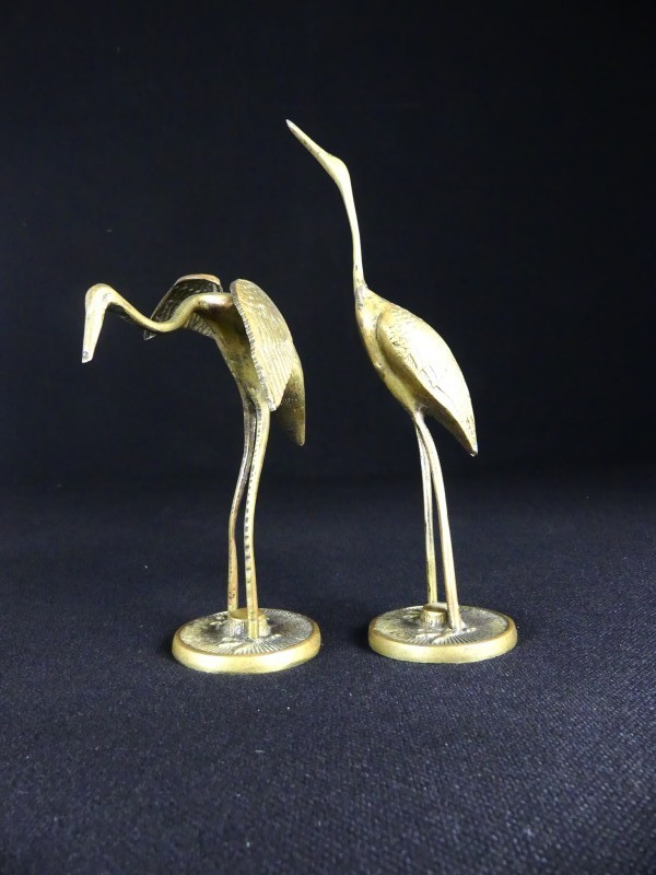 Vintage bronzen kraanvogels