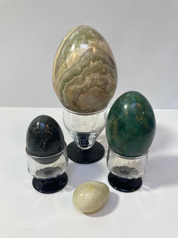 4 marmeren / groene eieren