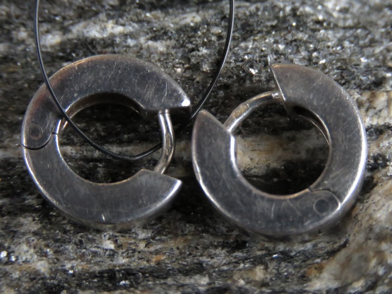 Zilveren (925 stempel) ronde oorbellen 7gr