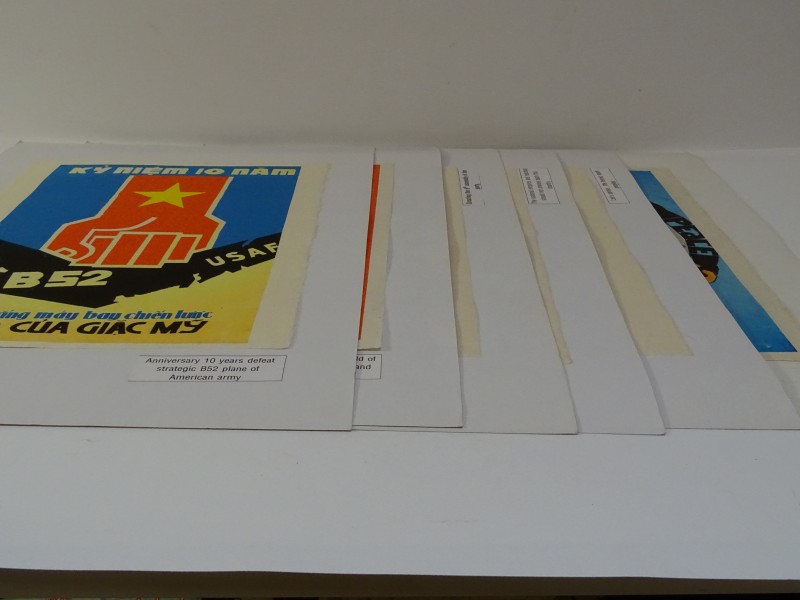 Set van 6 communistische prints op geschept papier