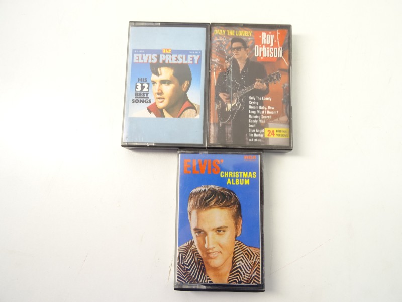 3 Cassettes: Elvis 32 Beste Nummers, Elvis Kerst Songs, Roy Orbison