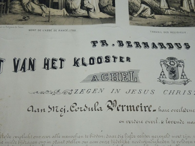 Document 1885 fr Bernardus Klooster Achel Limburg