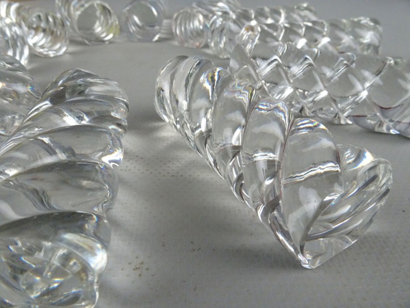 12x tafeldecoratie glaskristallen bestekhouders