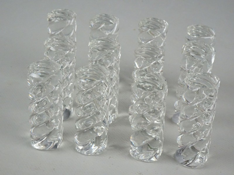 12x tafeldecoratie glaskristallen bestekhouders