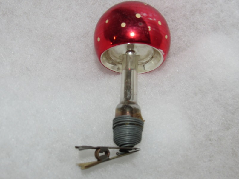 8 Vintage kerstballen op clip/knijper