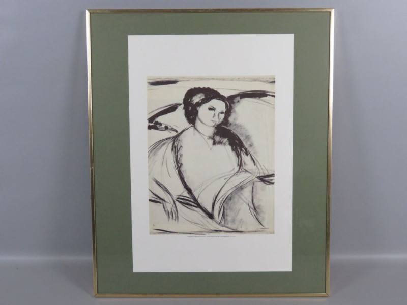 Kunst Modigliani. Femme assise sur un lit. - De